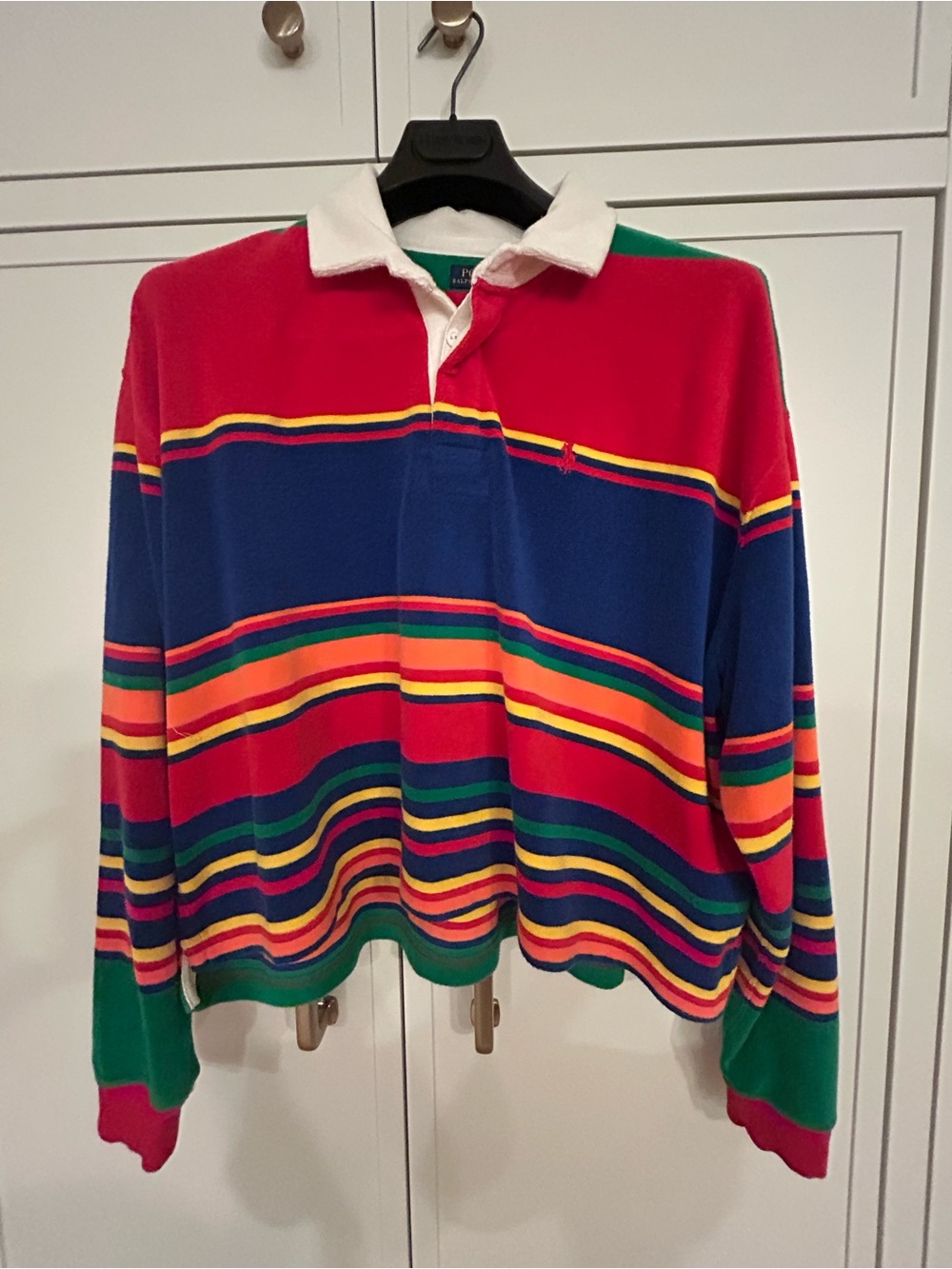 Polo Ralph Lauren Striped Oversize Terry Rugby Shirt Size L